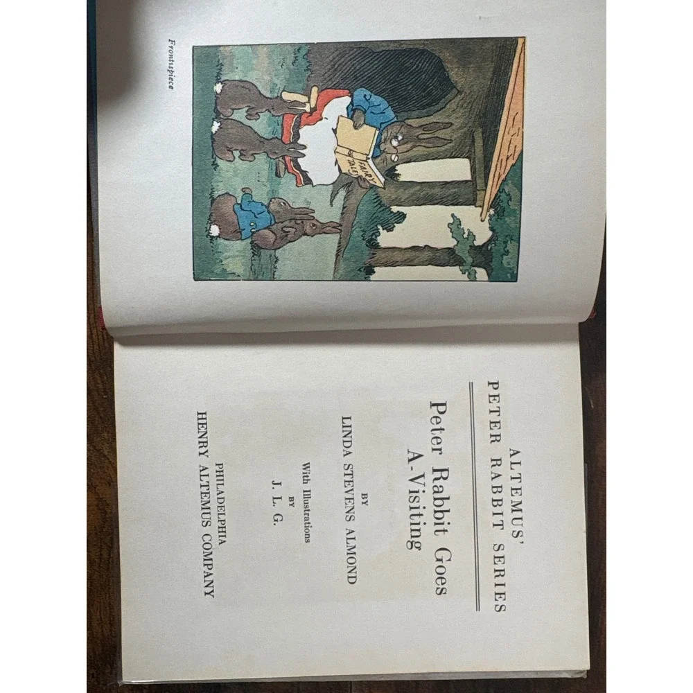 1921 Peter Rabbit Goes A-Visiting Linda Stevens Almond Altemus Series Book DJ